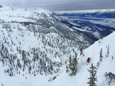 Skifahrer im Skigebiet Kicking Horse © Kicking Horse Mountain Resort