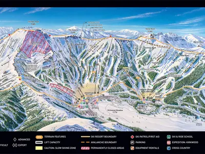 Pistenplan Kirkwood / Lake Tahoe