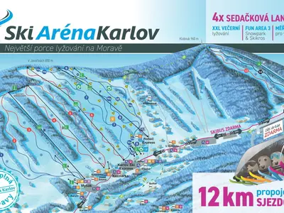 Pistenplan Skicentrum Mala Moravka - Karlov