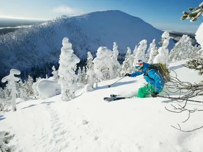 Skifahrer im Skigebiet Pyhä © Pyhä Ski Resort