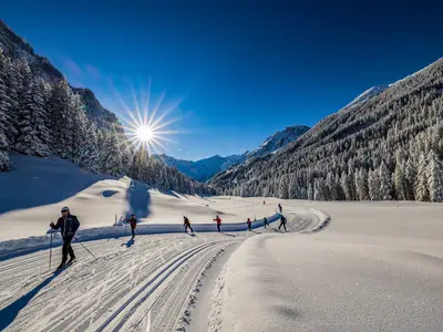 Wintervergnügen beim Langlaufen © Liechtenstein Marketing