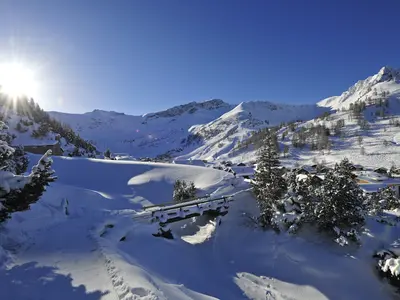 Blick auf die Schneelandschaft in Malbun © Liechtenstein Marketing