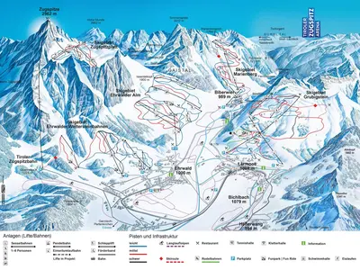 Pistenplan Tiroler Zugspitz Arena