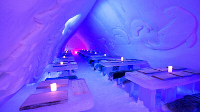 Icerestaurant des Arctic Snow Hotels in Lapland