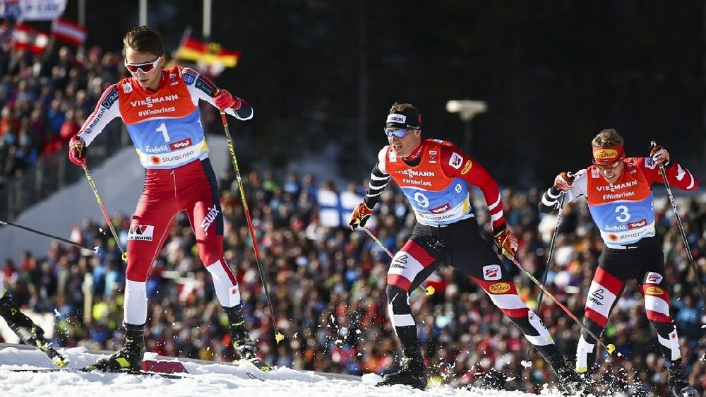 Langlaufrennen beim Nordic Combined Triple