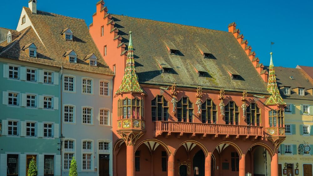 Blick auf das Historische Kaufhaus in Freiburg