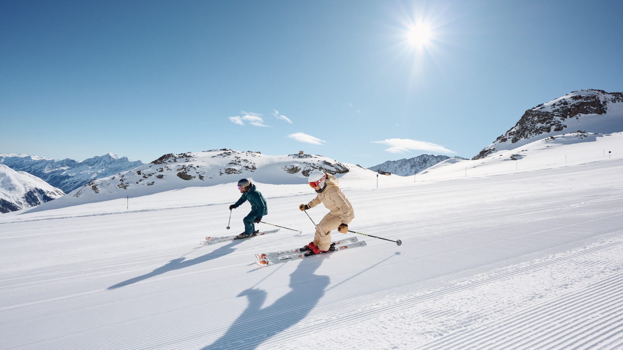Skifahrer am Stubaier Gletscher