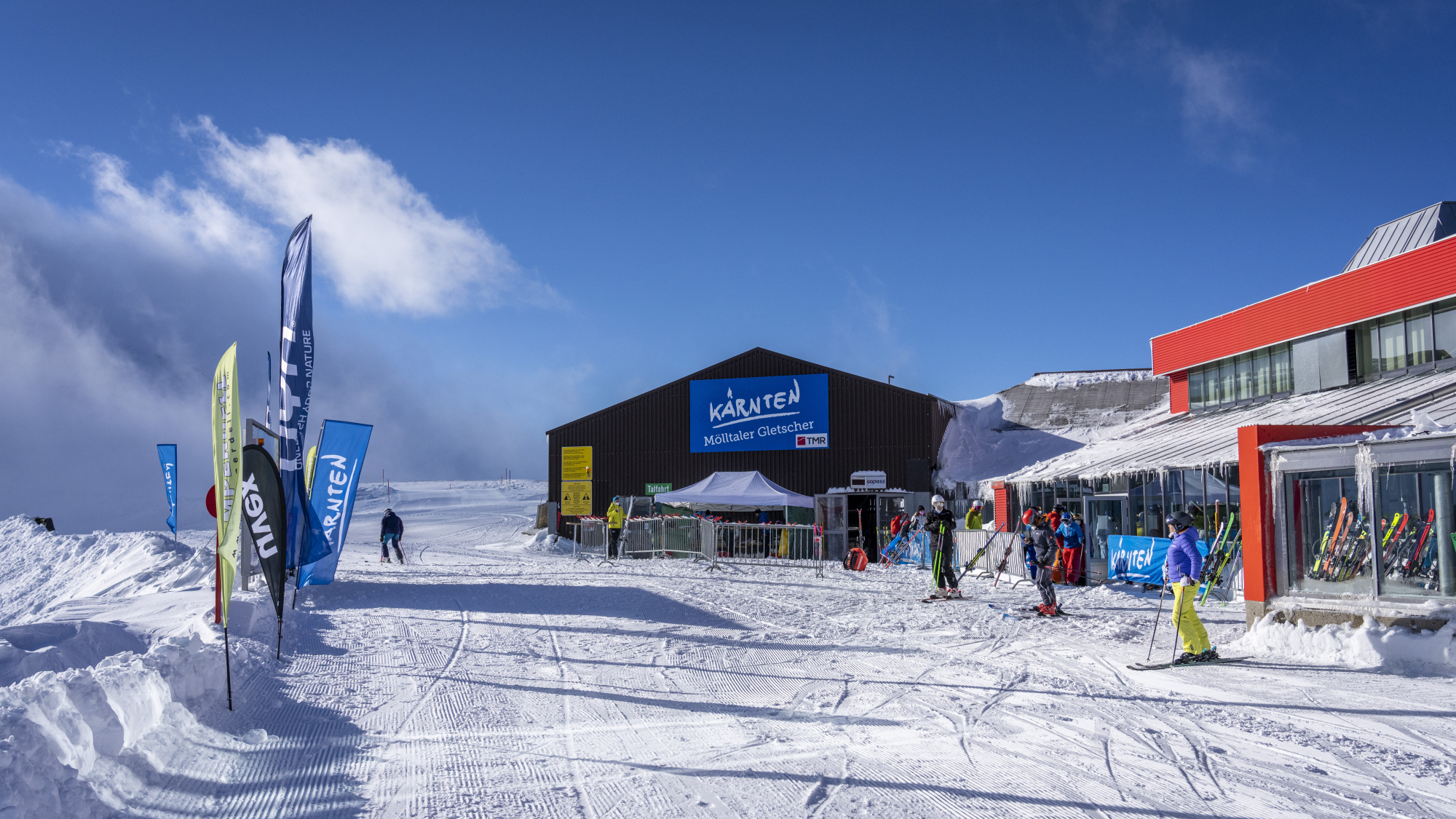 Blick auf das Testgelände am Mölltaler Gletscher