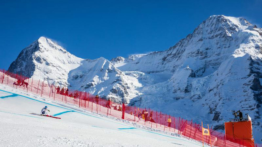 Auf der Lauberhorn-Abfahrt