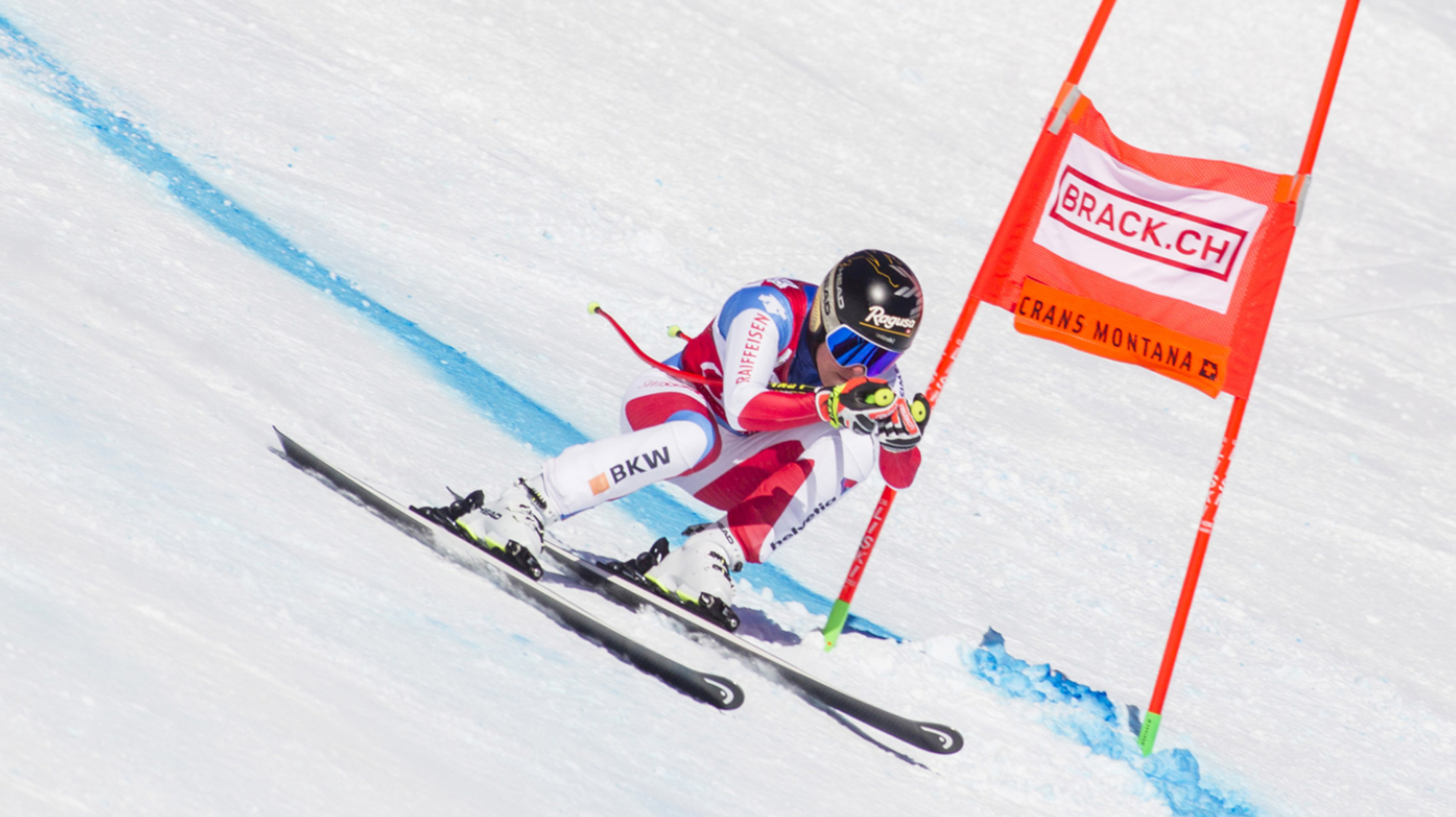 Skirennfahrerin in Crans-Montana