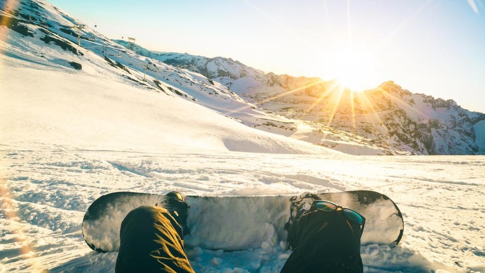 Snowboarden in den französischen Alpen