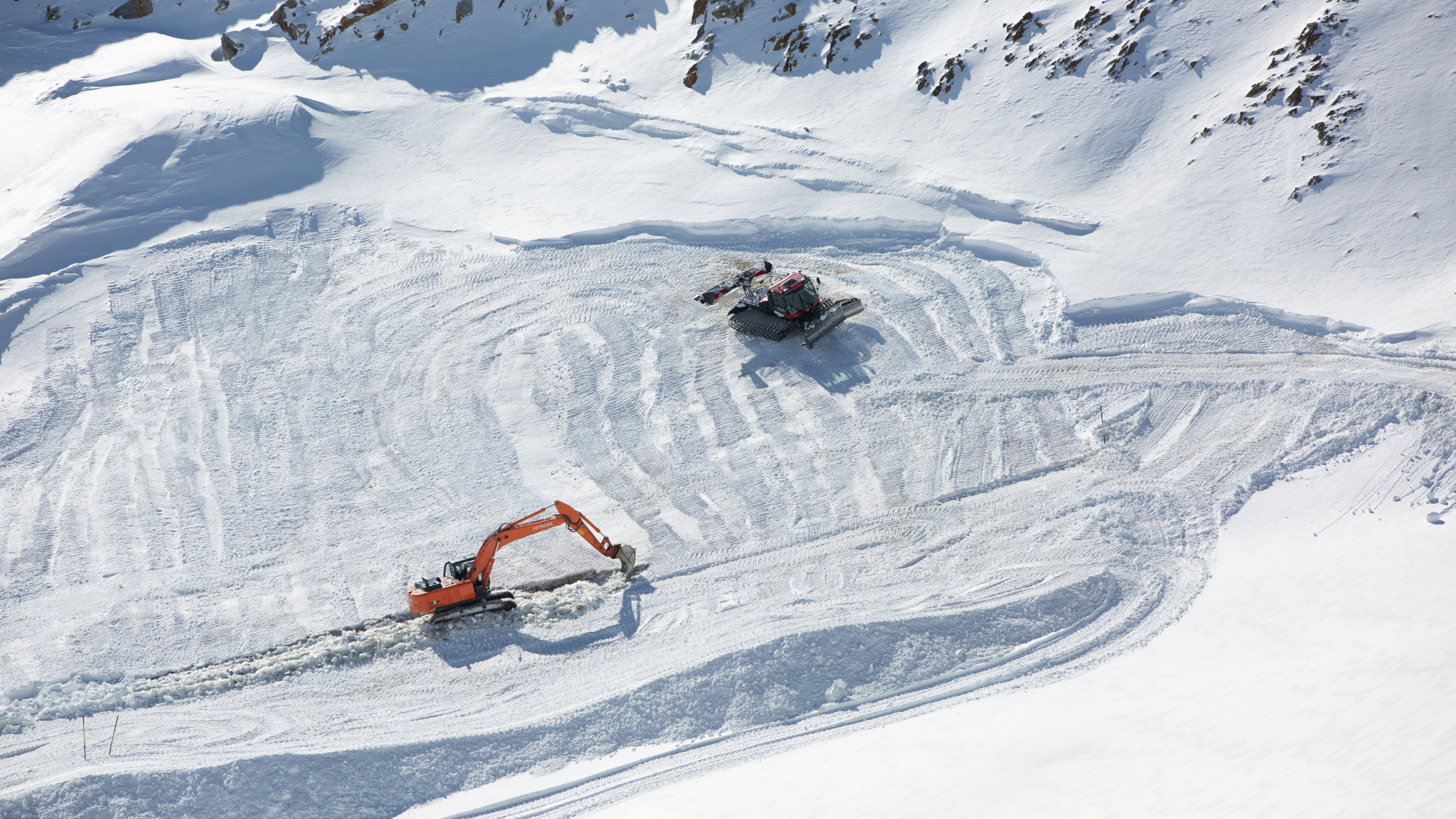Arbeiten am Zoo-Shuttle beim Snowpark