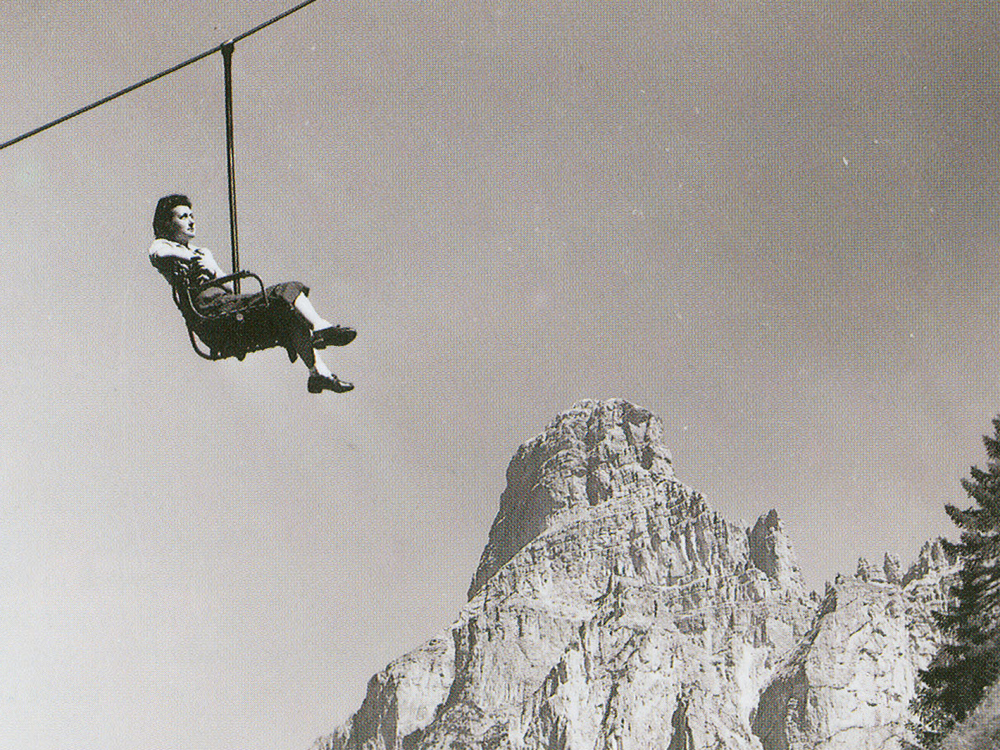Lift von LEITNER am Col Alto in Alta Badia im Jahr 1956
