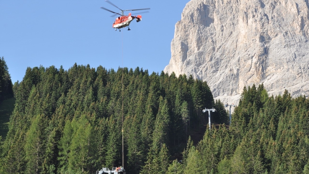 Montage der Stahlstützen