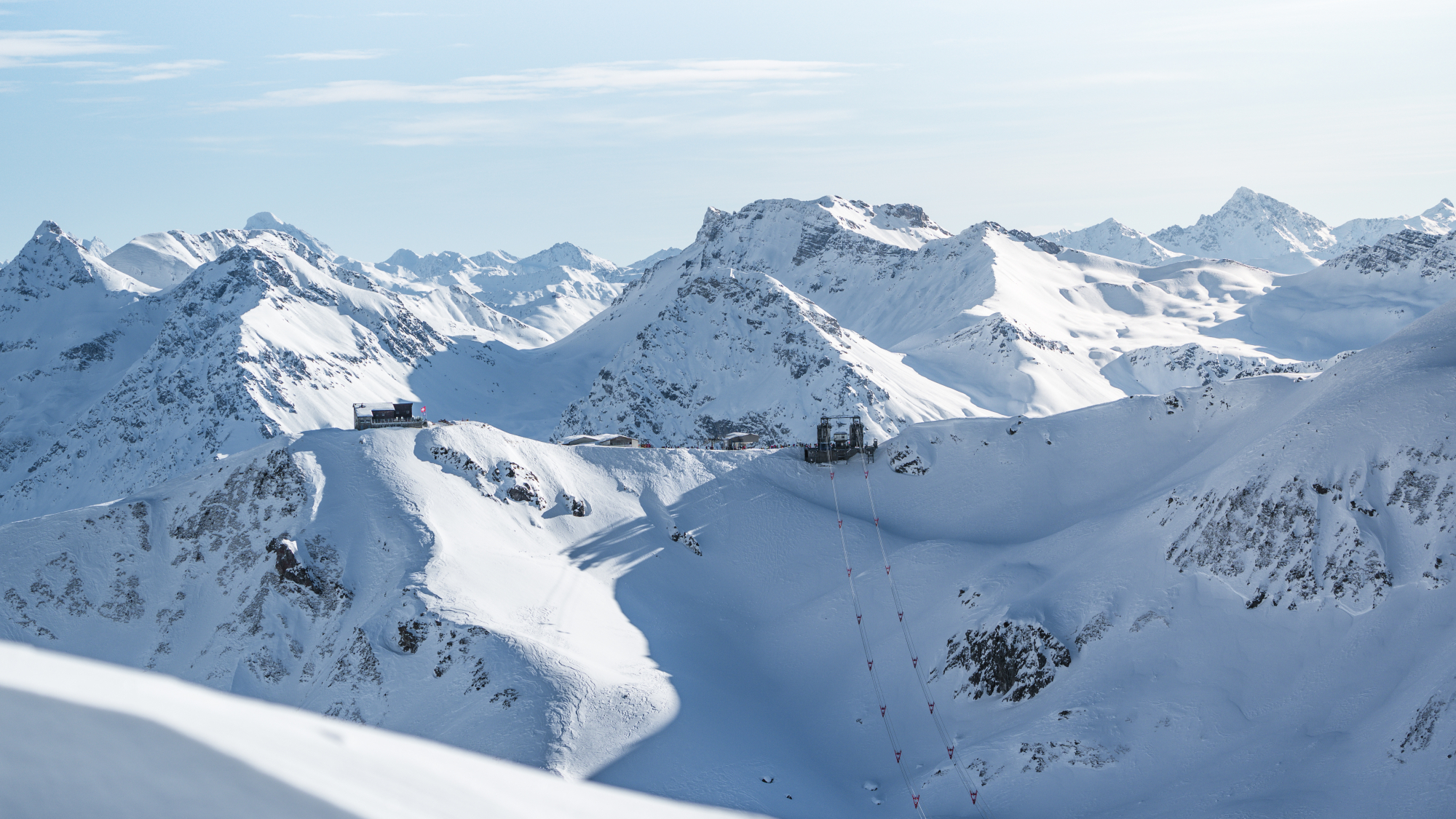 Blick ins Skigebiet Arosa