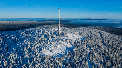 Ochsenkopf im Fichtelgebirge im Winter