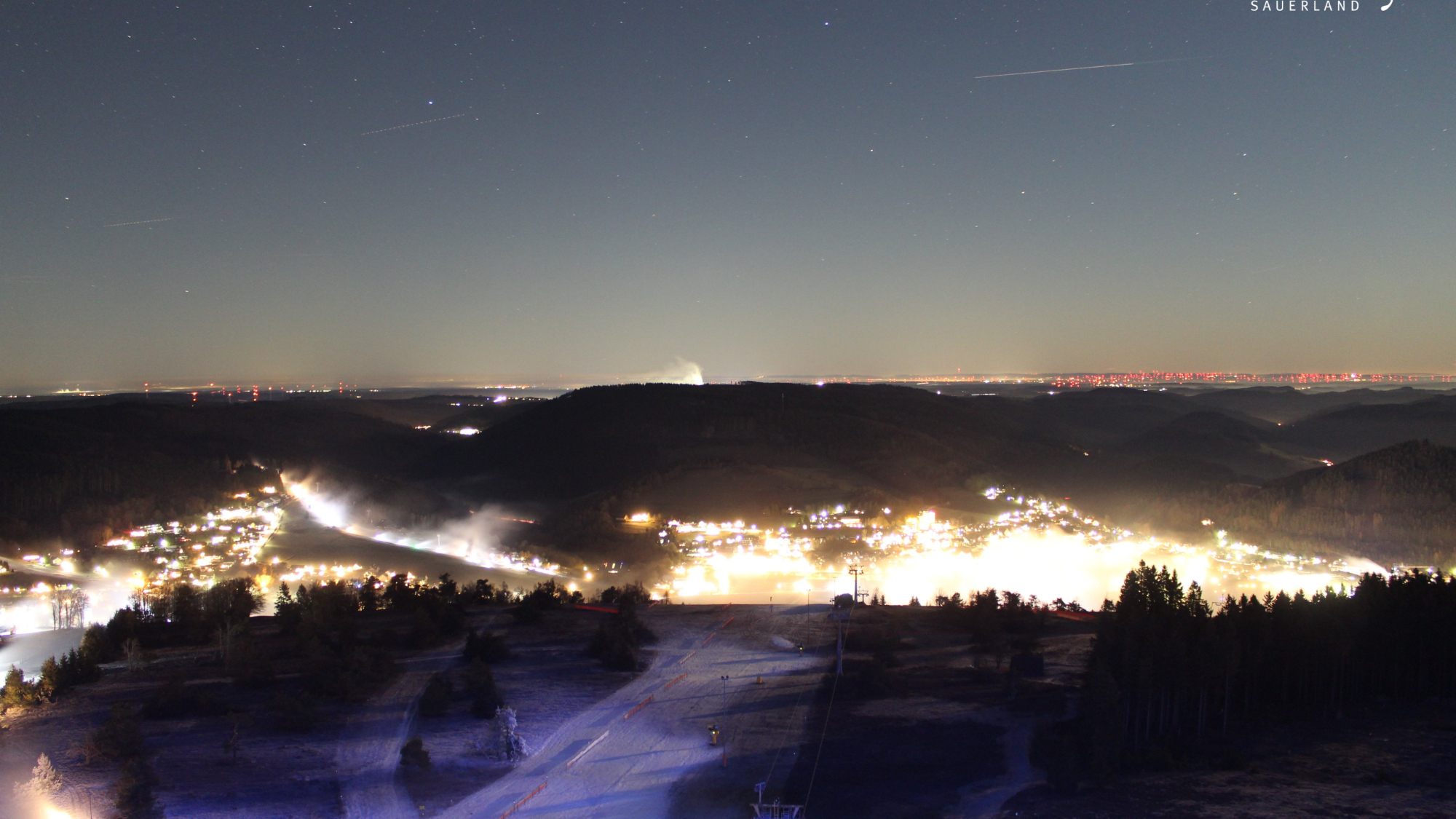 Aktueller Blick ins Skigebiet Willingen