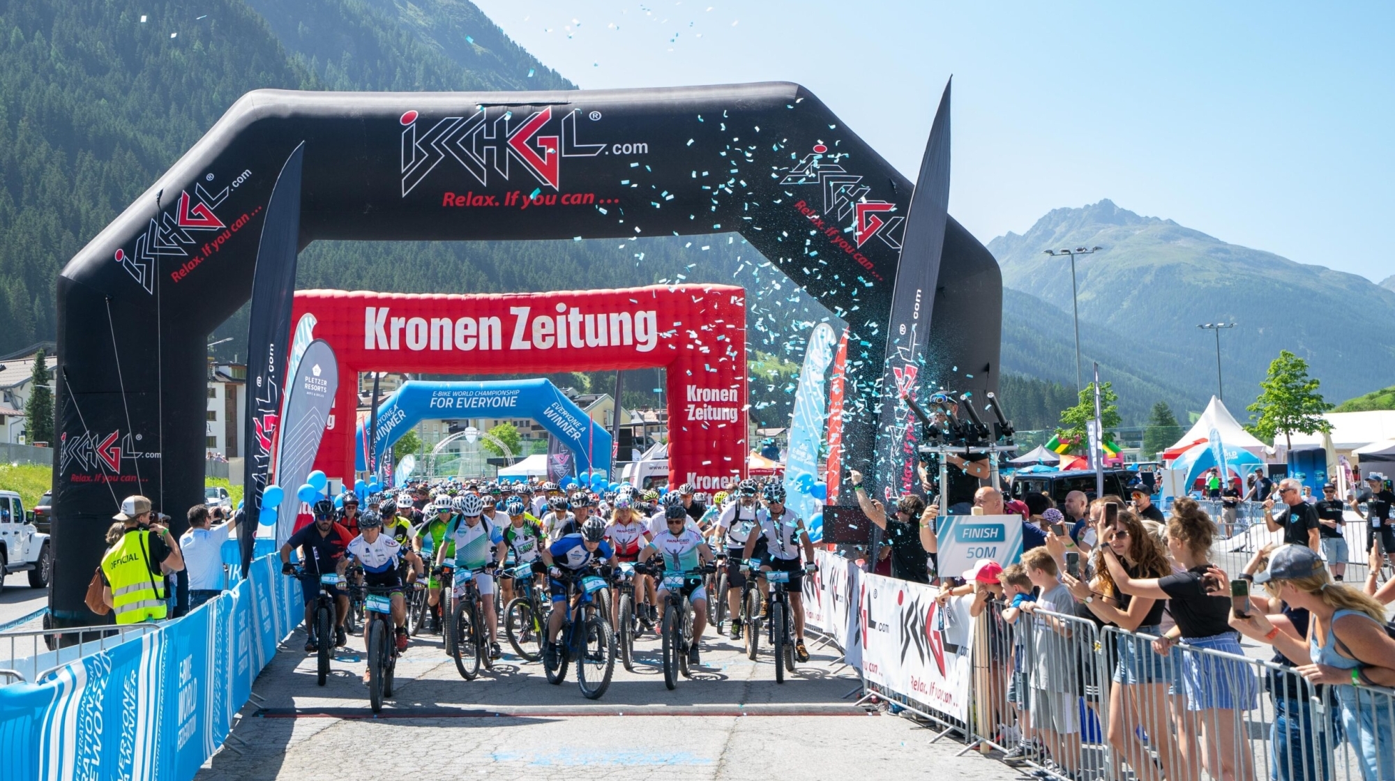 Beim Start der E-Bike WM