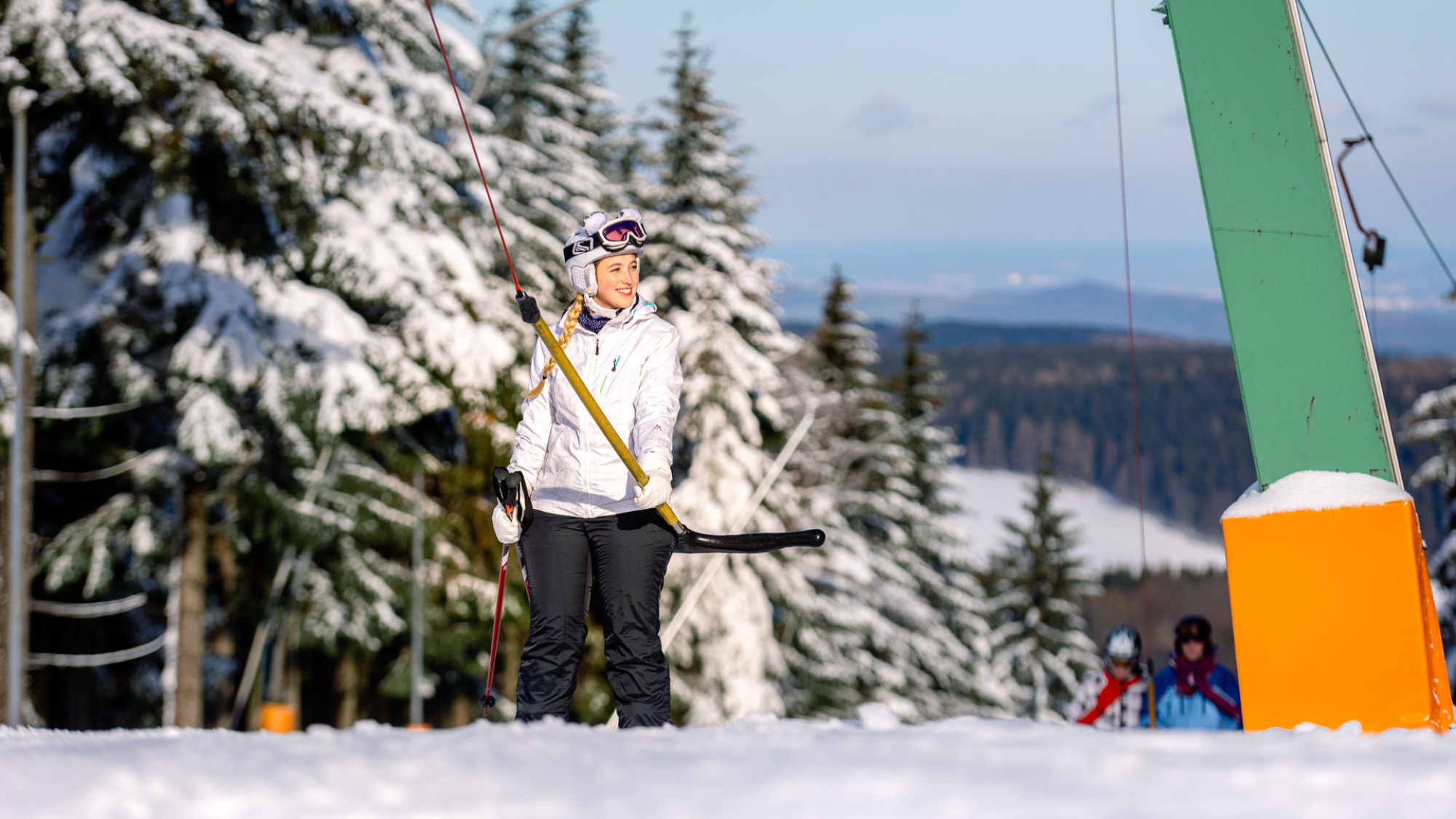 Skifahrerin in Altenberg