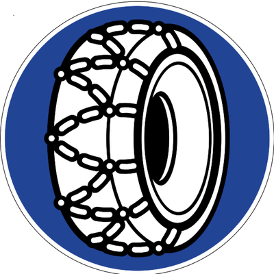 Straßenschild Schneekettenpflicht
