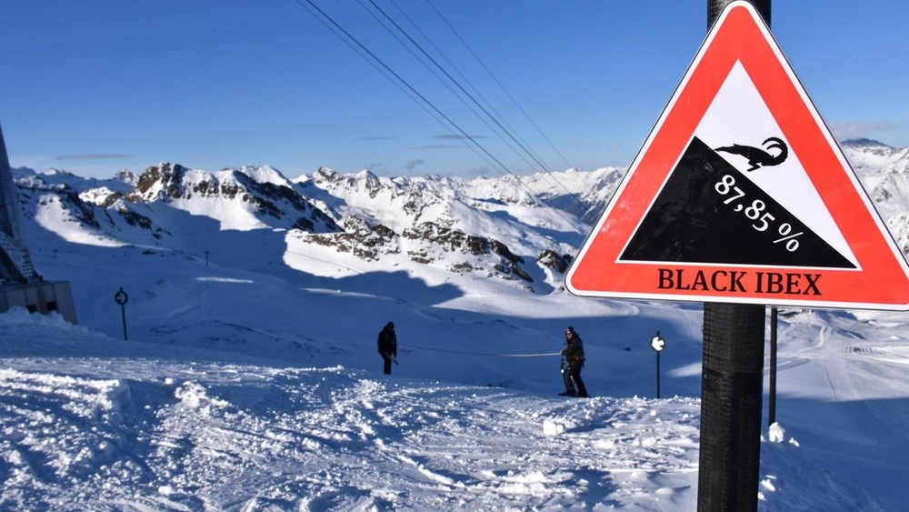 Sie gilt als steilste Piste Österreichs: Black Ibex am Kaunertaler Gletscher