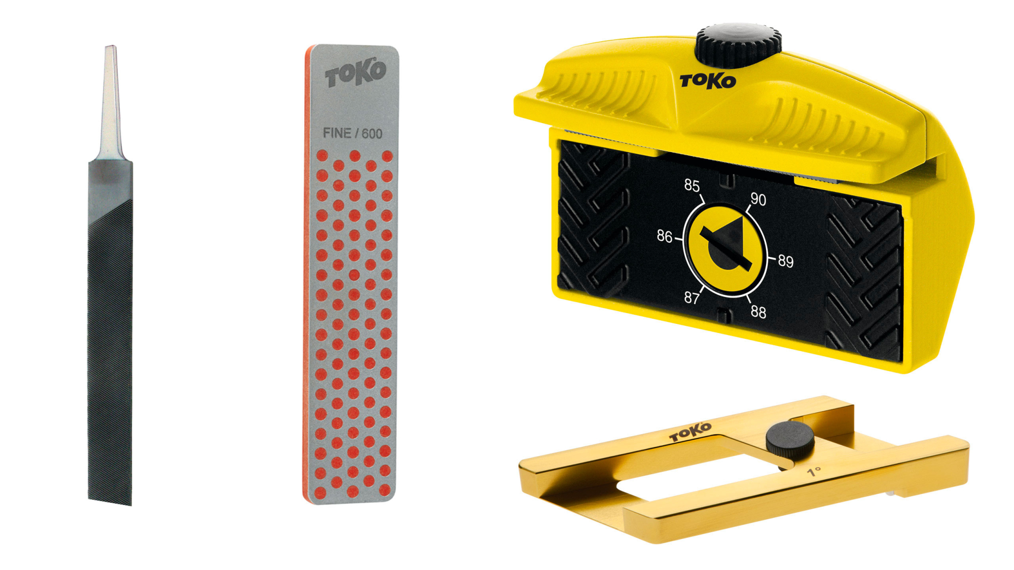 Weltcupfeile, Diamantfeile, Winkel und Feilenhalter