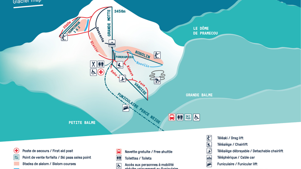 Gletscherpisten in Tignes