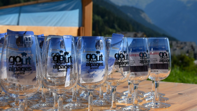 Gläser beim Goût des Alpages