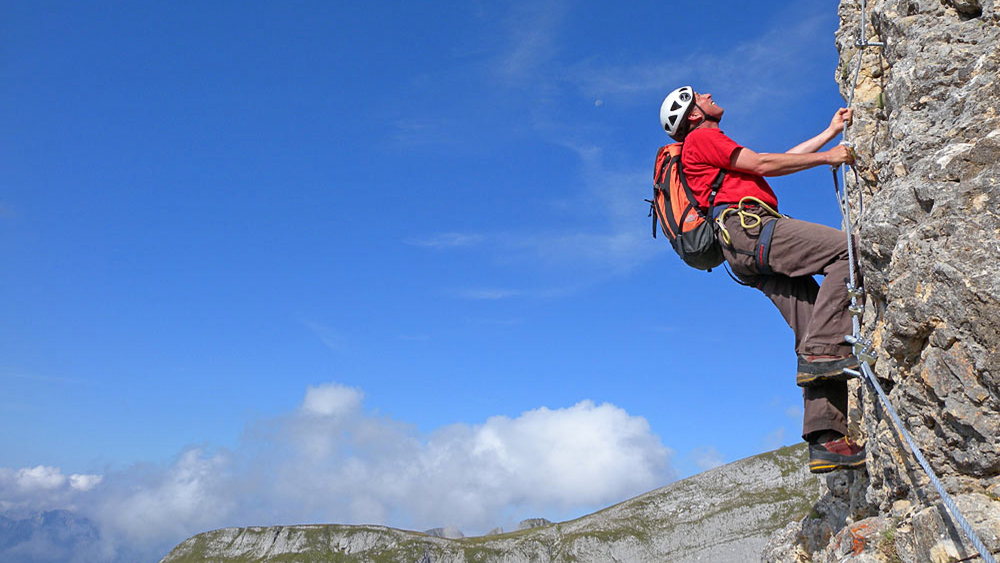 Am Klettersteig Rosskopf