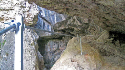 Sicherungen auf dem Via Ferrata Burrone