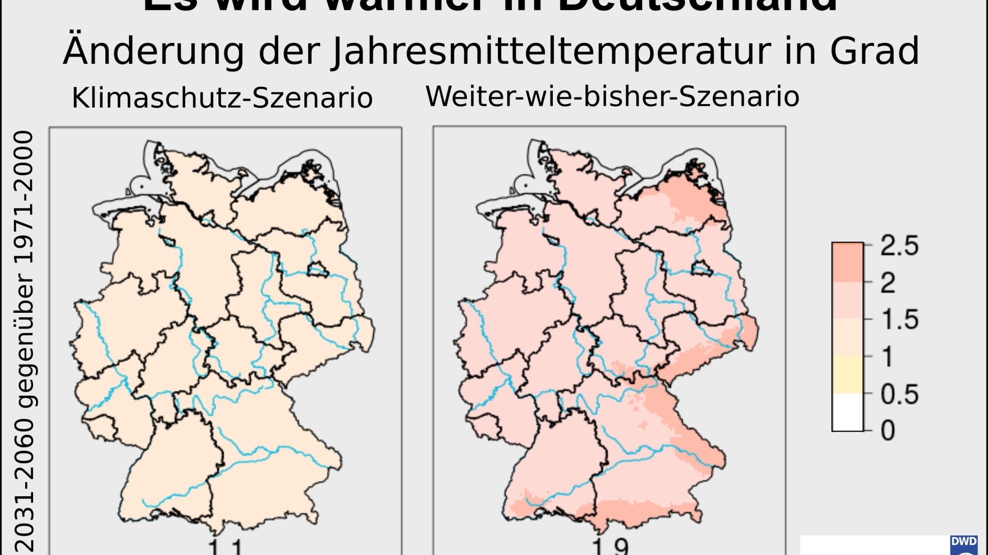 Deutschland wird auch in den kommenden Jahren wärmer