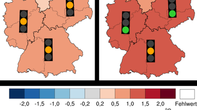 Saisonale Klimavorhersage der Temperatur in Deutschland für die nächsten Monate