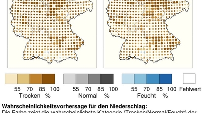 Dekadische Klimavorhersage des Niederschlags in Deutschland von 2022 bis 2028