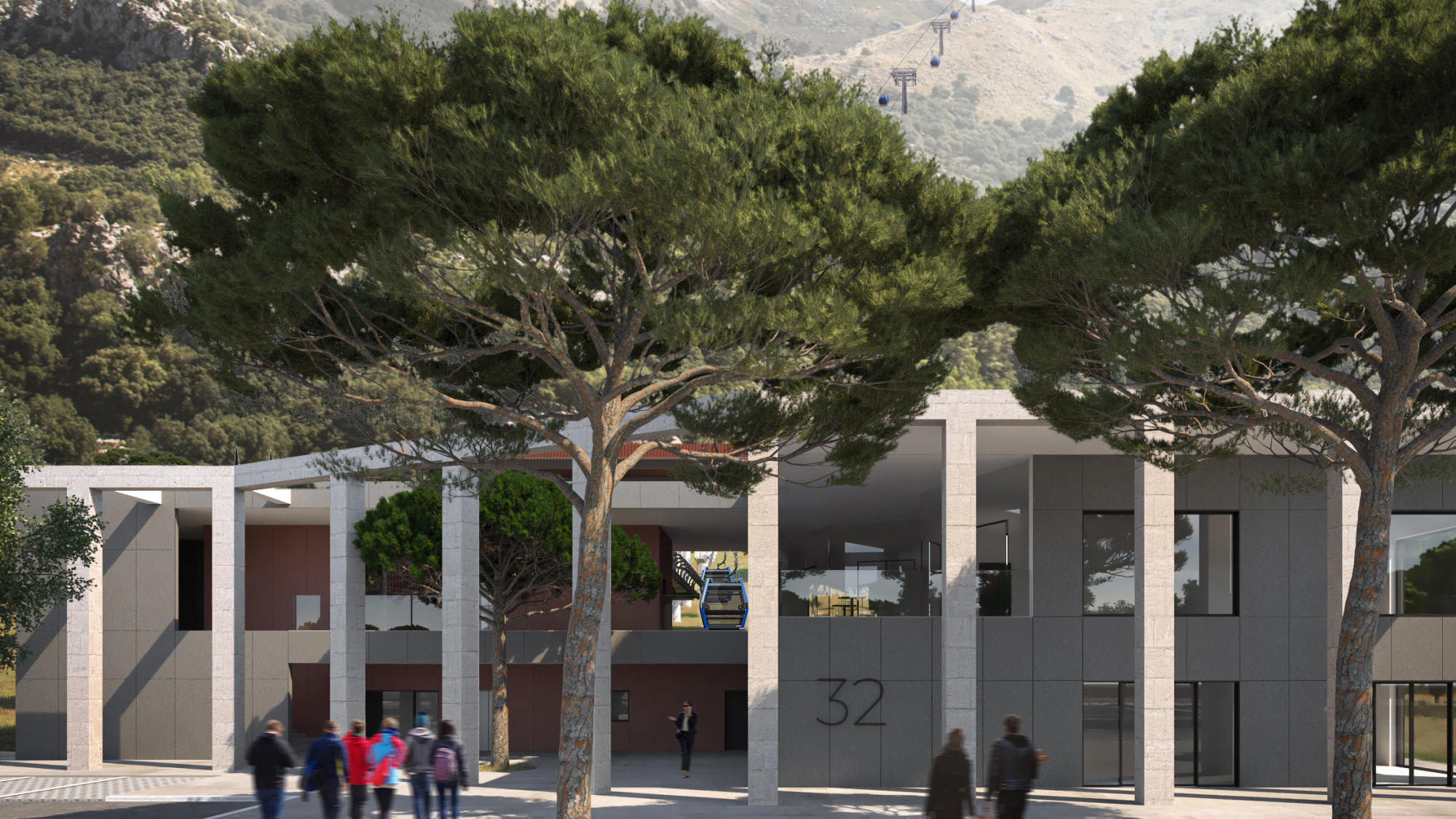 Visualisierung der neuen Talstation in Kotor