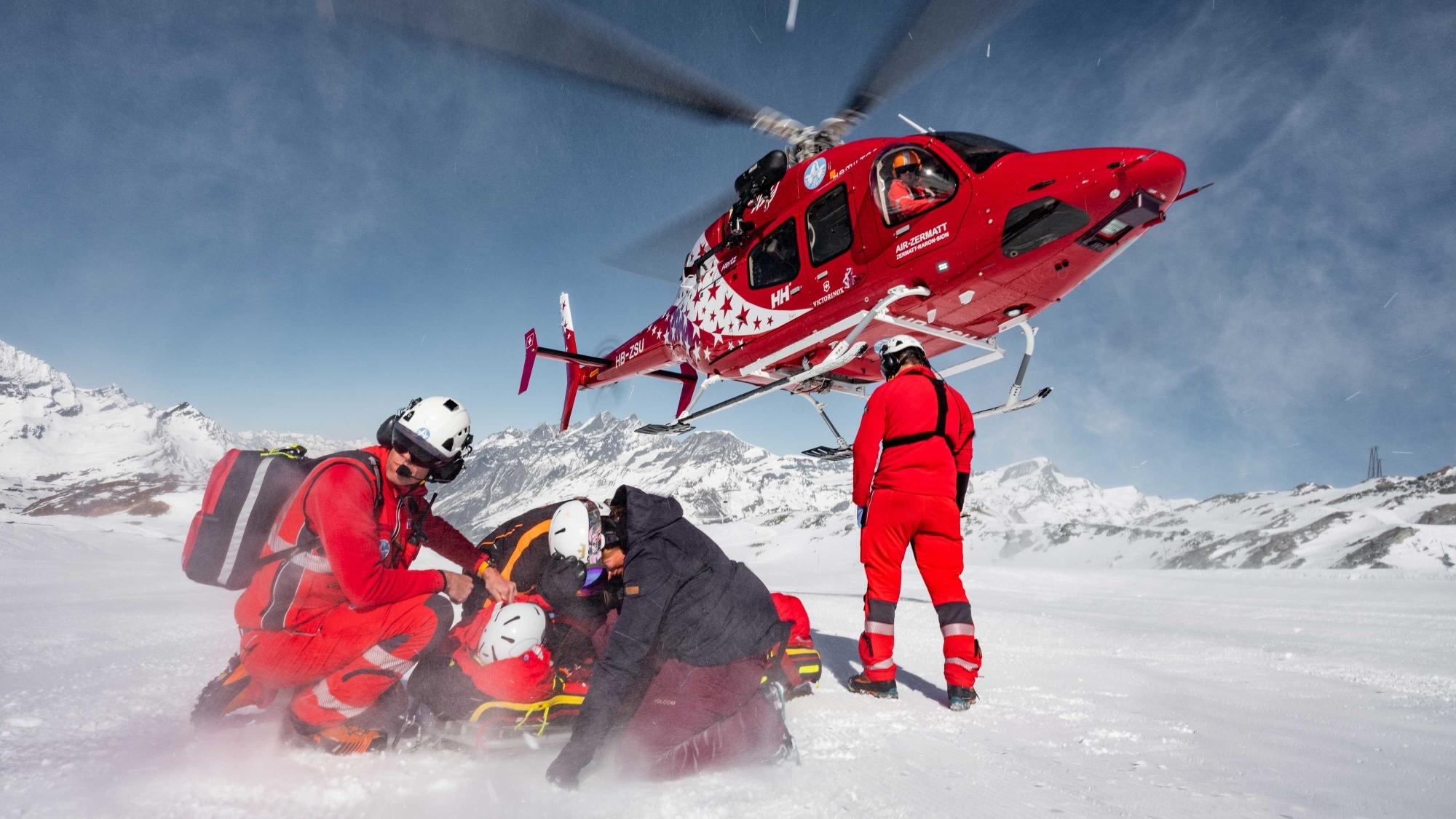 Hubschrauber-Rettungseinsatz der Air Zermatt