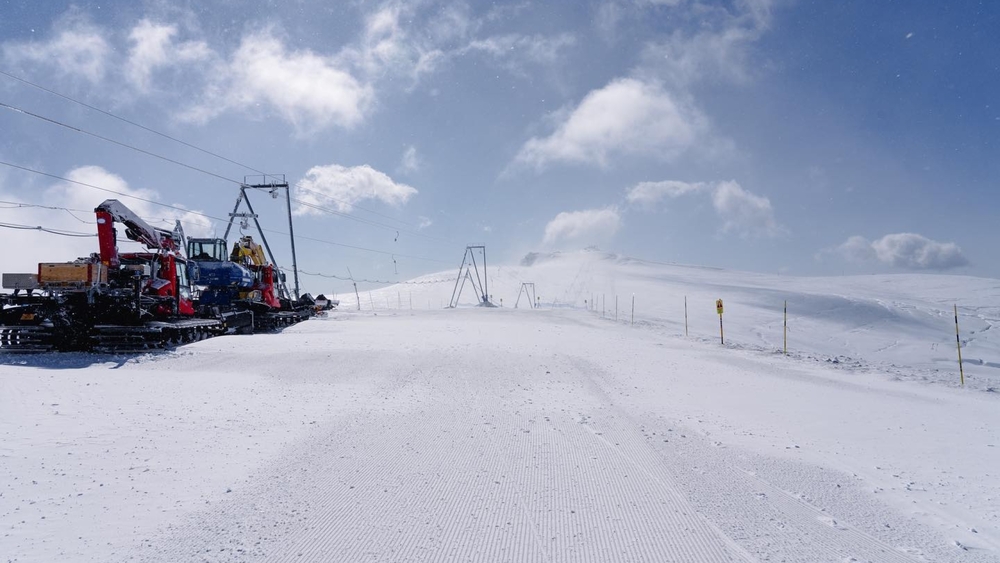 Blick auf die Gletscherpisten von Zermatt (September 2022)