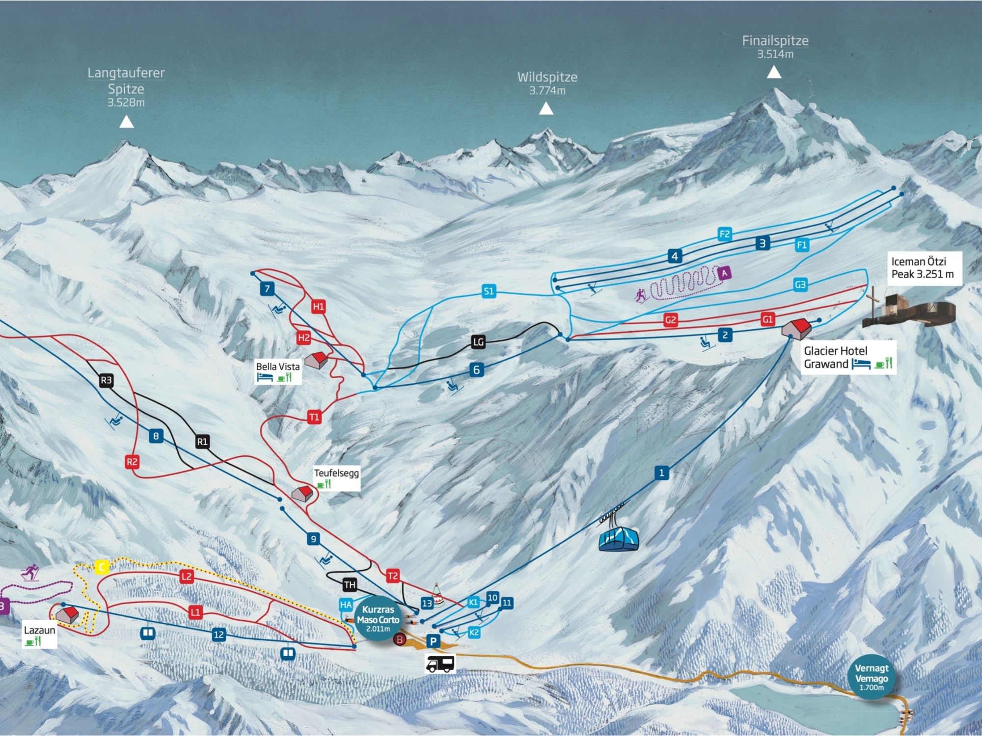 Pistenplan Schnalstaler Gletscher