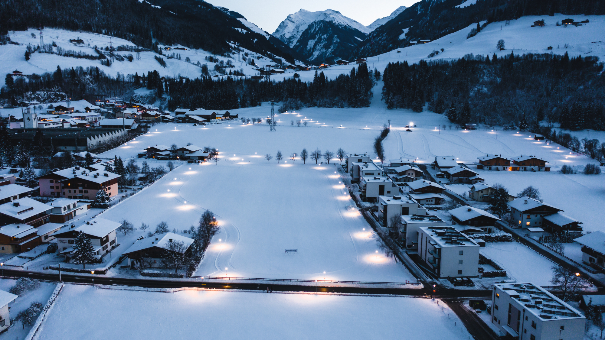 Blizzard-Loipe im Zentrum von Mittersill