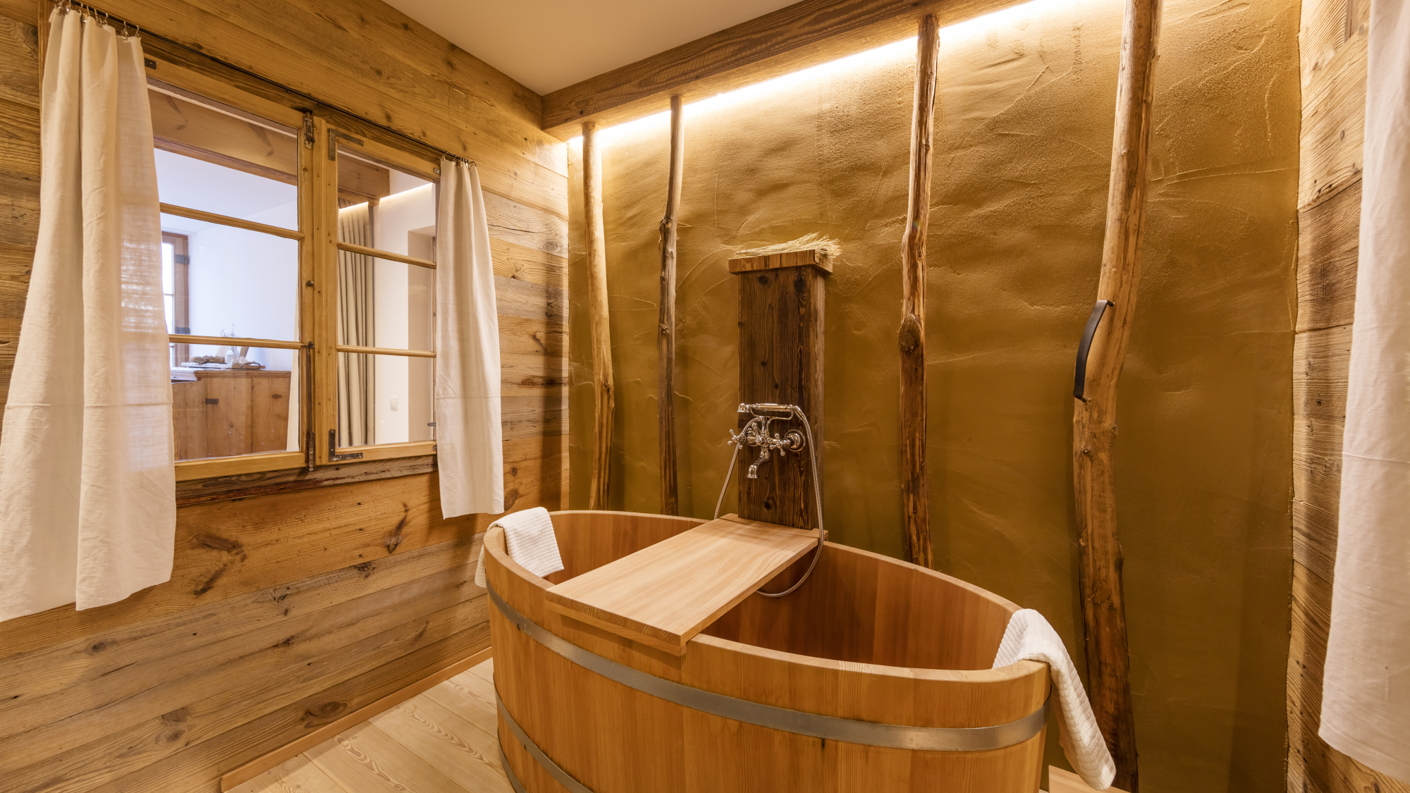 Entspannen im Holzzuber