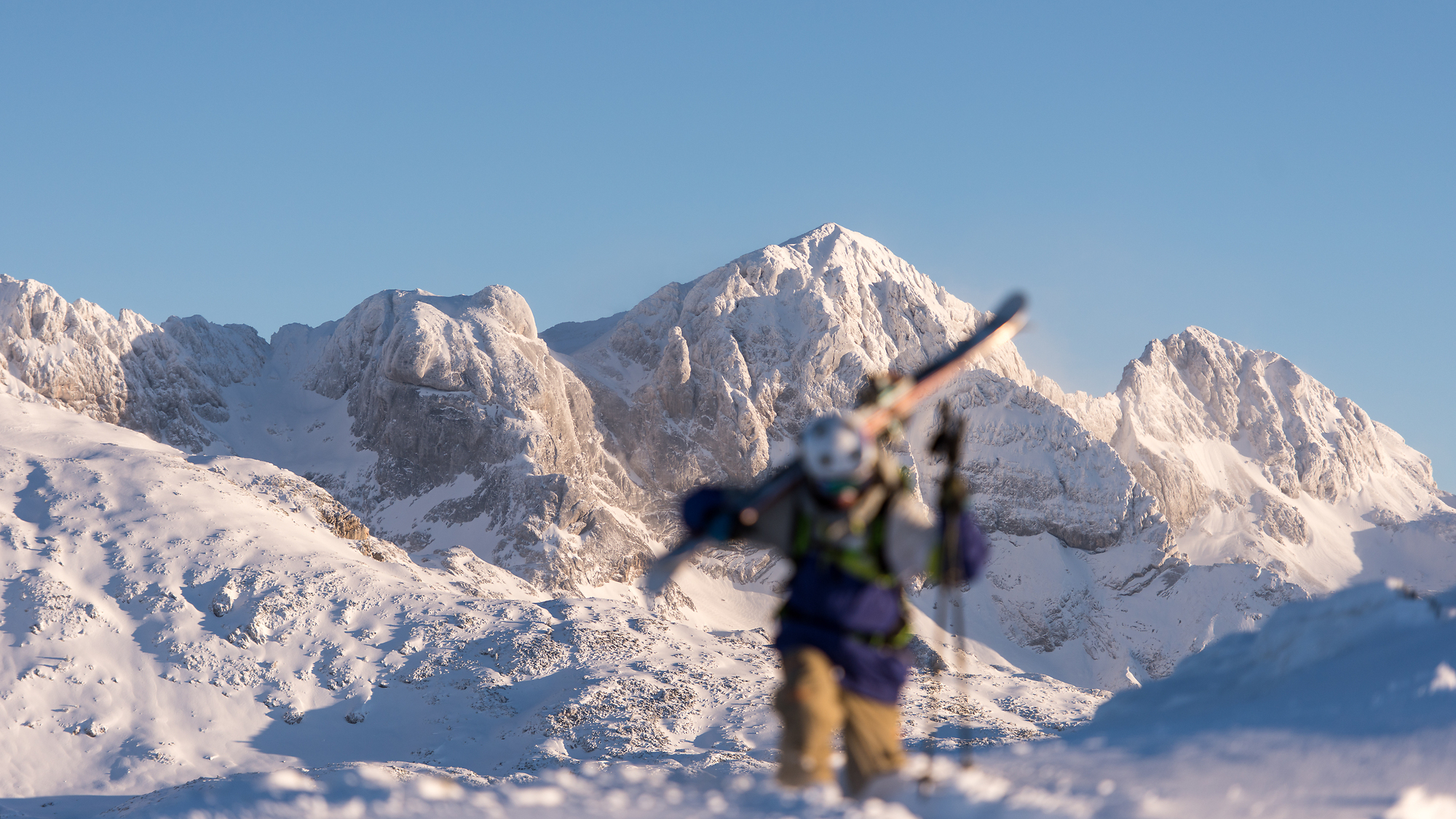 Skifahrer in Krvavec
