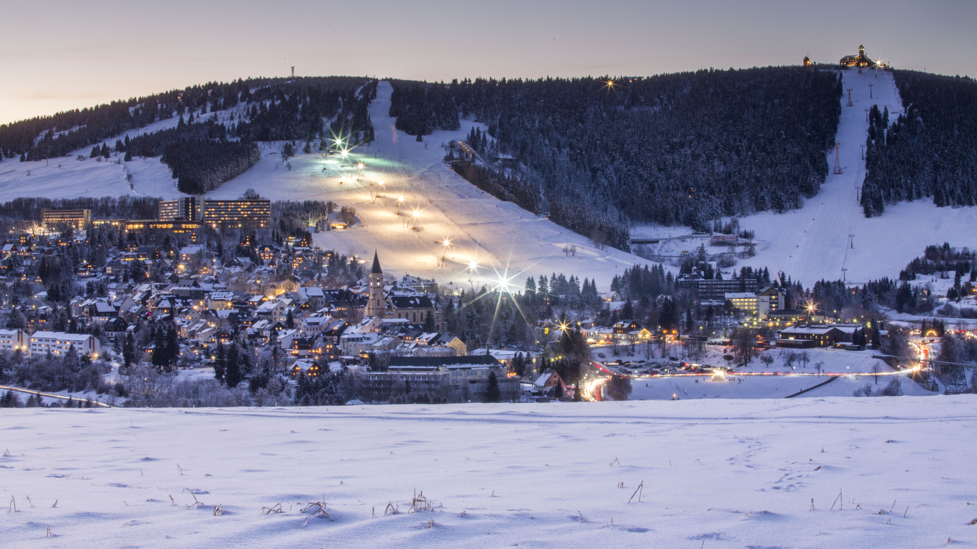 Winter im Kurort Oberwiesenthal. Der Fichtelberg ruft.