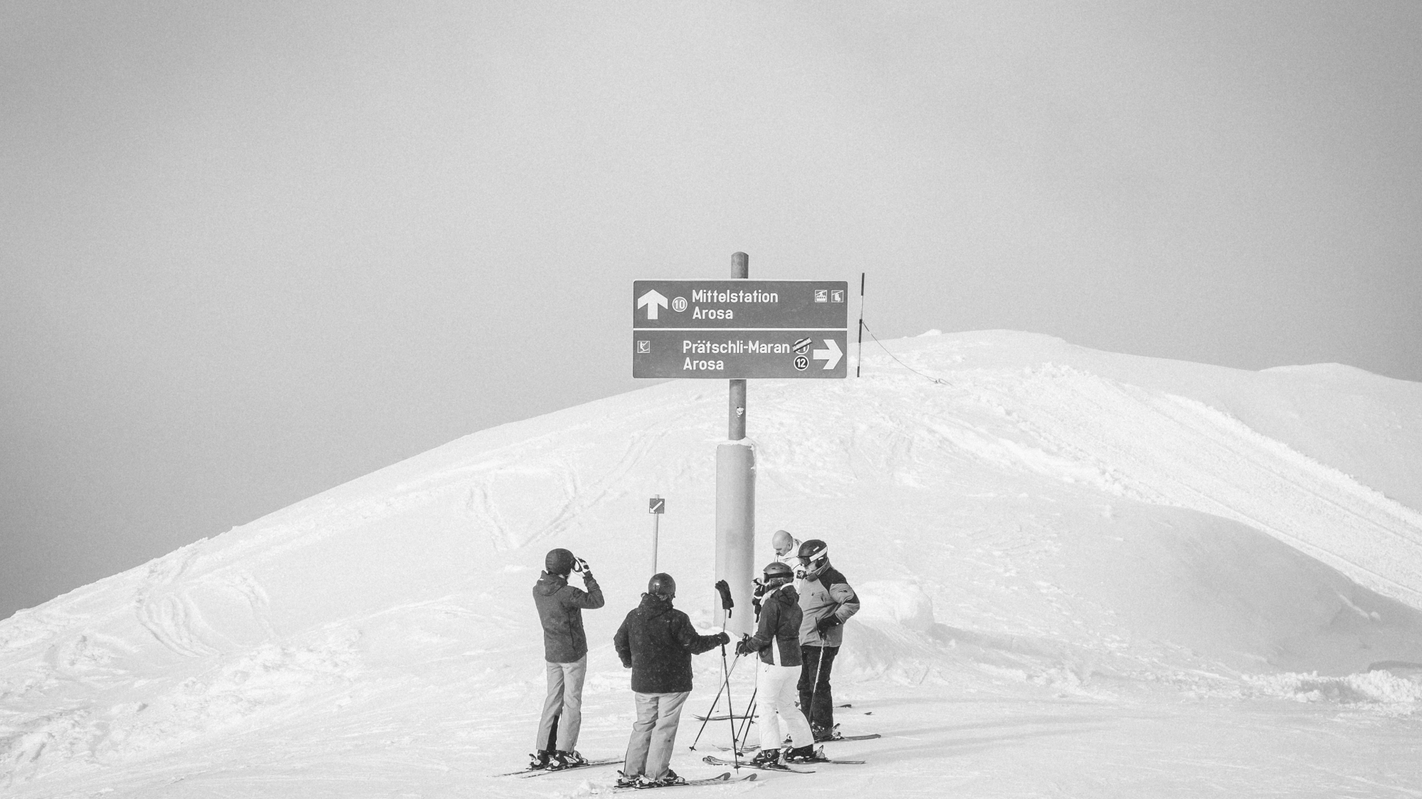 Skifahrer am Brüggerhorn Arosa