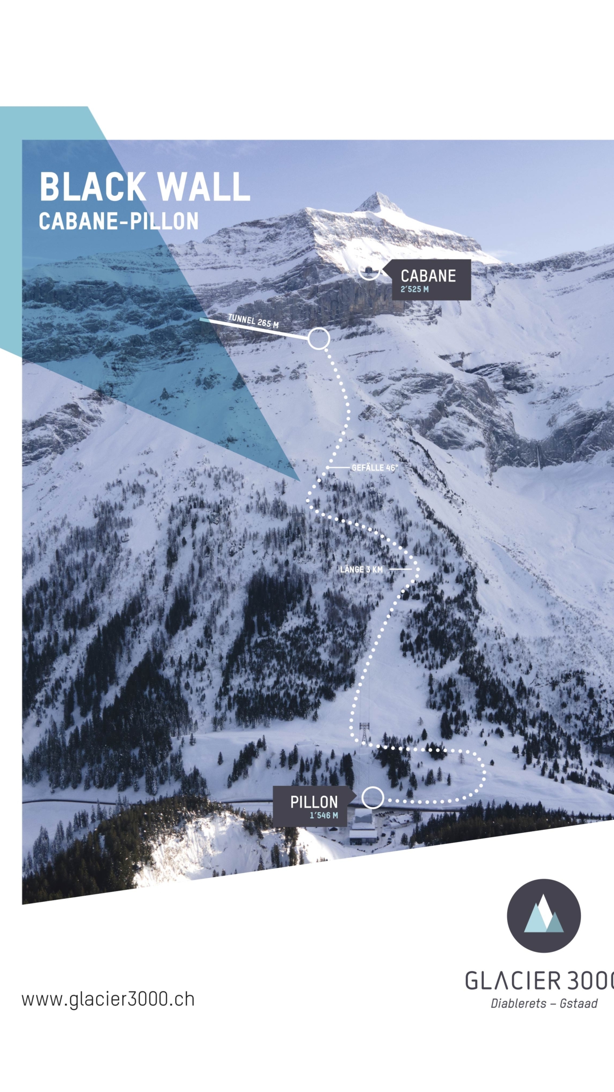 Neu und steil: Die Black Wall im Skigebiet Glacier 3000 