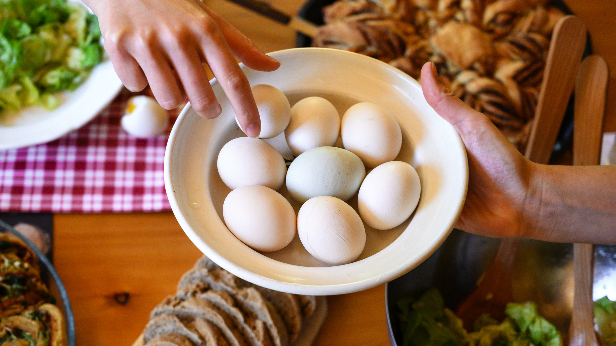 Frische Eier zum Frühstück