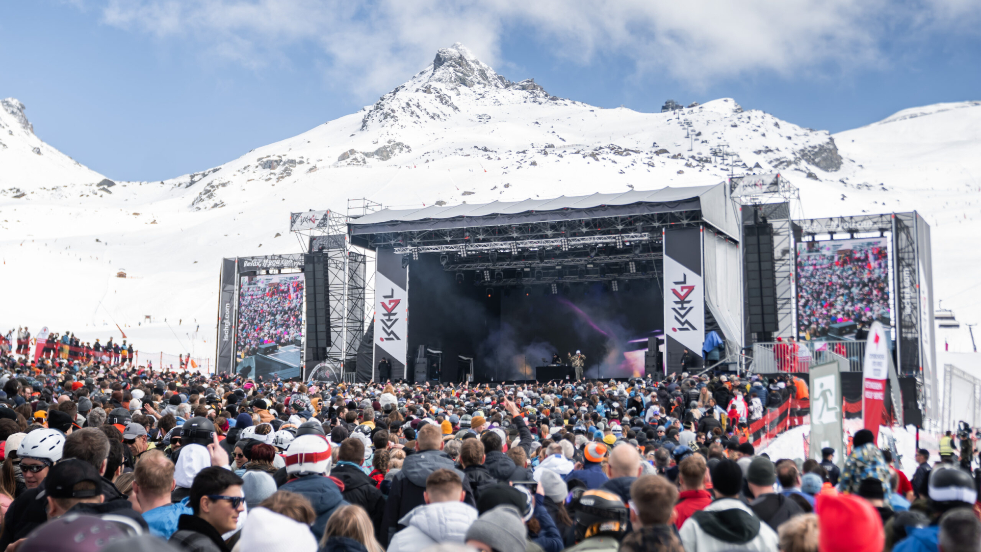 Sido auf der Bühne in Ischgl