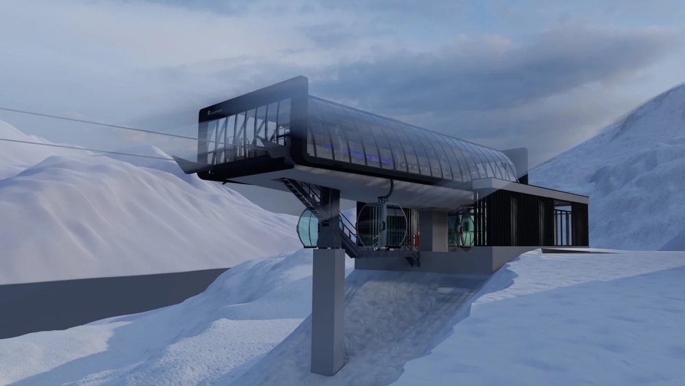 Visualisierung der neuen Bergstation Albonabahn in Lech Zürs