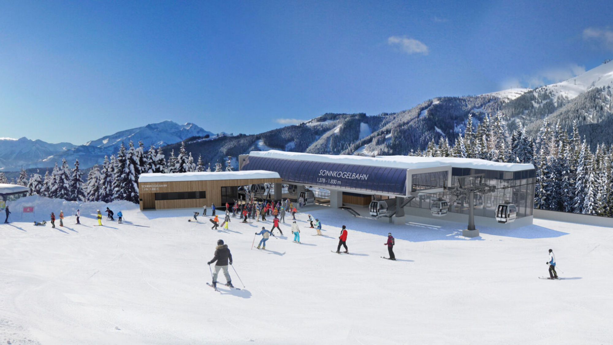 Visualisierung der neuen Talstation Sonnkogelbahn