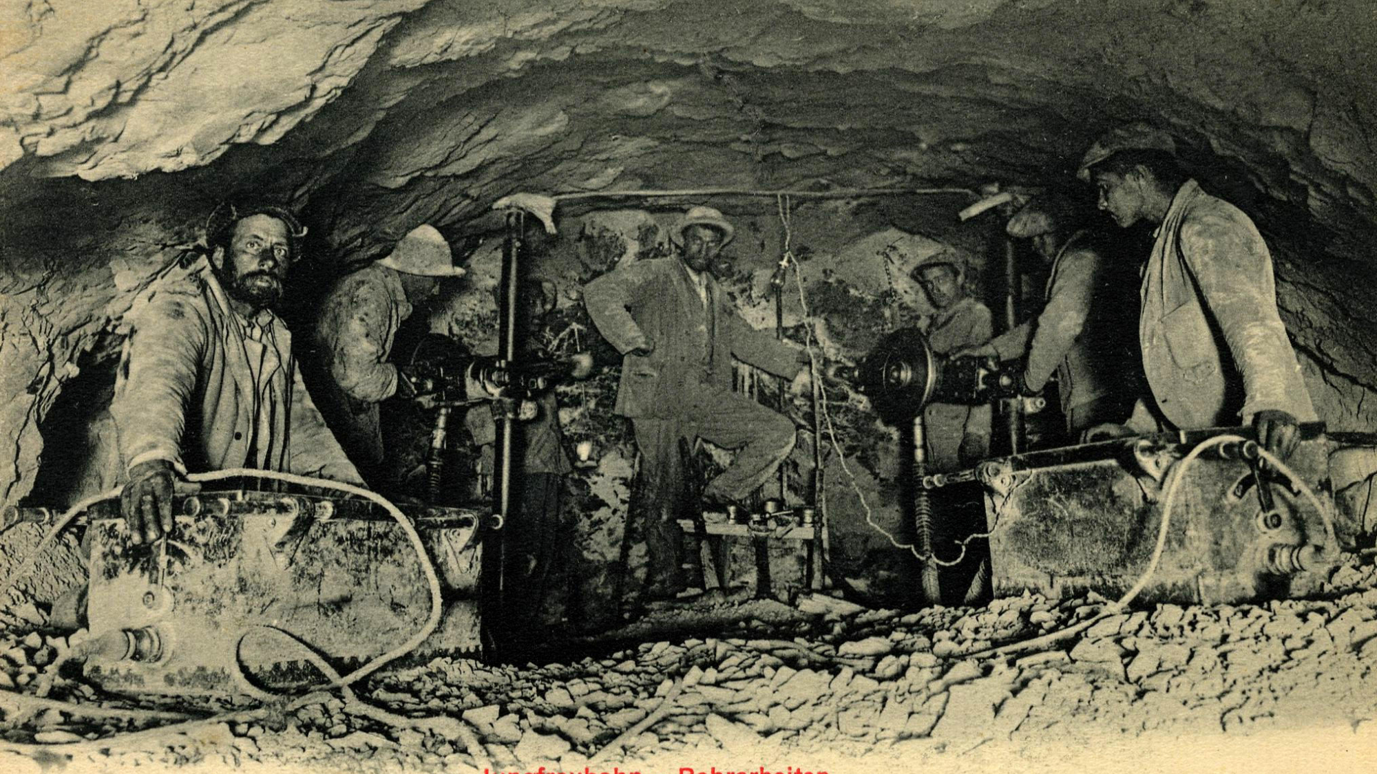 Bohrarbeiten an der Jungfraubahn