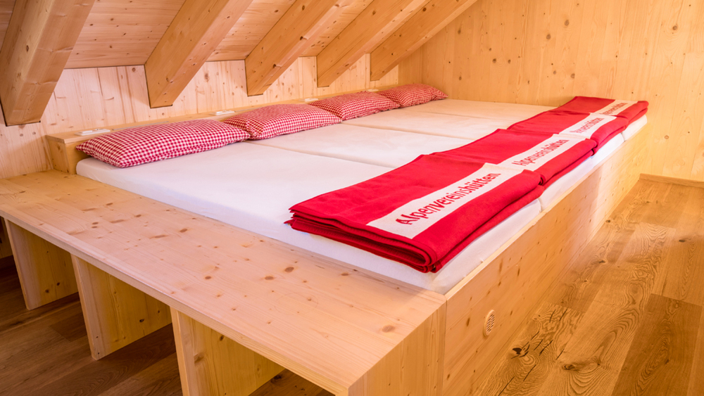 Bettenlager in der Alpenrosenhütte