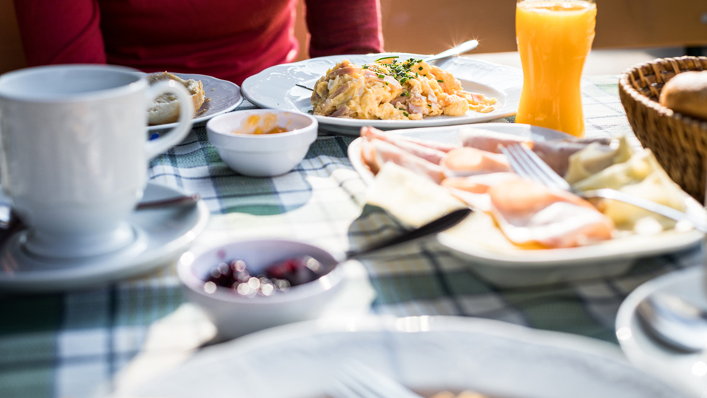 Frühstück auf einer Hütte